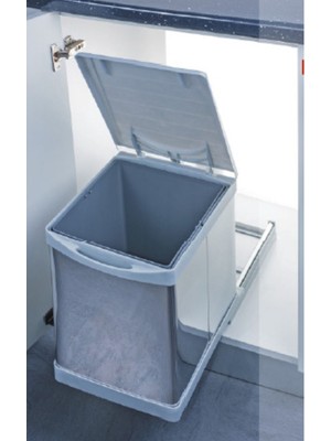 Pratik Dolap Içi Raylı Çöp Kovası, Paslanmaz Krom, 12 Lt