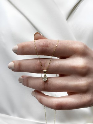 UltraMint 14 Ayar Altın Mini Yonca Kolye Sevgililer Günü Hediye