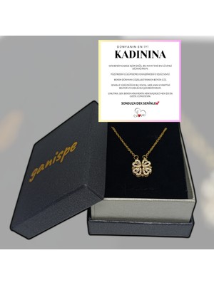 UltraMint Sevgililer Günü Yonca Çelik Kolye, Mesaj Kartı ve Diamond Kutu