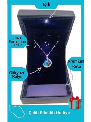 UltraMint Işıklı Premium Kutuda 14 Şubat Sevgililer Günü Hediyesi Gökyüzü ve Gezegen