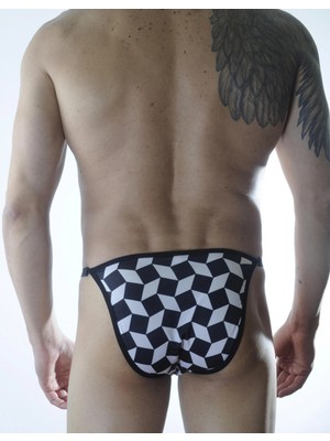 MiraLive Erkek Metalli Küp Desenli Slip Iç Çamaşırı