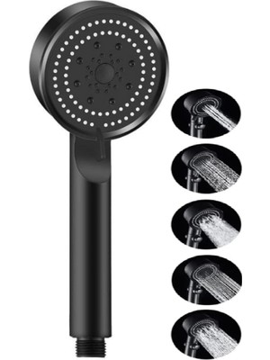 Delixa Nuem Tazyikli ve Yüksek Basınçlı Duş Başlığı (Siyah 1)
