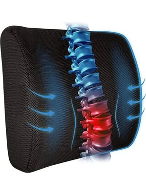 Delixa Ortopedik Sırt Bel Minderi Ofis Sandalye Oturma Minderi Bel Destek Yastığı Sırt Minderi Sandalye Min