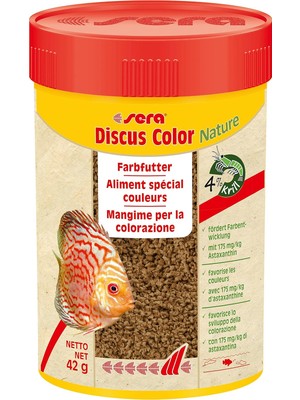 Delixa Discus Color Nature 100 ml (42 G) – Tüm Disküs Balıkları Için 175 Mg/kg Astaksantin Içeren Renkli Ye