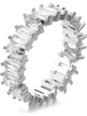 UltraMint Şık Zirkon Taşlı Beyaz Yüzük, Sevgililer Günü Hediyesi