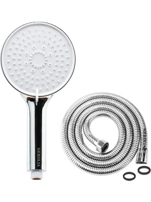 Delixa Nerolıa Stoneseries Lüks Duş Seti - 3 Farklı Püskürtmeli Full Krom Kaplama El Duşu + 170 cm Çift Ken