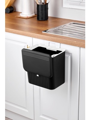 15 Lt Çok Amaçlı Mutfak Tezgahı ve Dolap Askılı Çöp Kovası