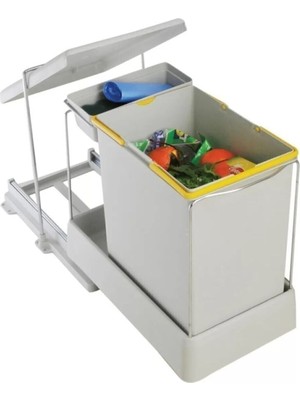 Pratik Raylı Dolap Içi Çöp Kovası, 20 Lt, Şık Gri Tasarım