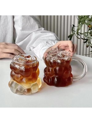 Delixa Orret Home 2 Adet 300 ml Üzüm Desenli Borosilikat Bardak, Termisil, Bulut Desenli, Isıya Dayanıklı,