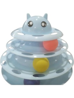 Eco Port 3 Katlı Kedi Oyuncağı Kedi Başlıklı