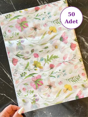 UltraMint Desenli Pelur Kağıdı 50 Adet, Sevgililer Günü Hediye Paketi, 50X70 cm