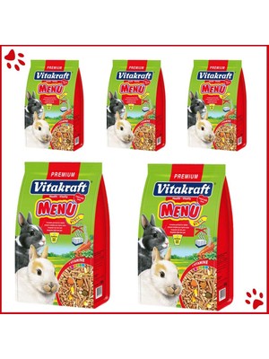 Delixa Vitakraft Menu Tavşan Yemi Avantajlı Paket 1000GR x 5 Adet