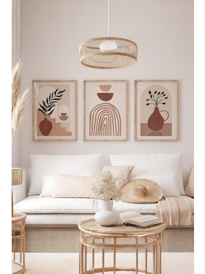 Delixa Artavessa Gerçek Ahşap Çerçeveli 3 Parça 3D Poster Tablo Seti - 3DARTSOHOSET41-3348