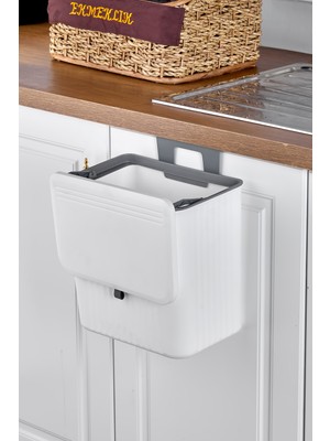 15 Litre Akrilik Mutfak Tezgahı ve Dolap Askısı İçin Çöp Kovası
