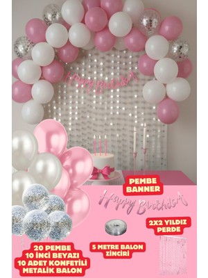 Baloncu Nene Happy Birthday Banner Balon Seti Arka Fon Konfetili Balon Doğum Günü Parti Süsleme Dekor