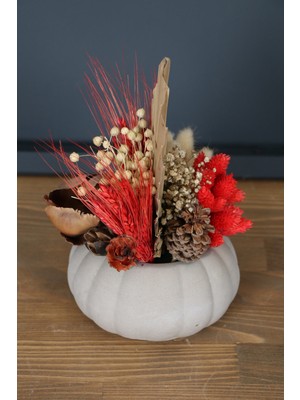 UltraMint 3 Taraflı Saksıda Kuru Çiçekli Sevgililer Günü Hediye Seti