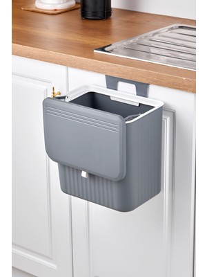 15 Lt Çok Amaçlı Mutfak Tezgahı ve Dolap Askılı Çöp Kutusu