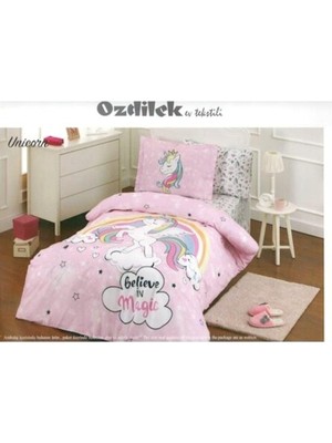 Delixa Özdilek Unicorn Tek Kişilik Nevresim Takımı Pembe