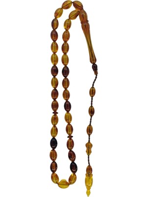 Delixa Kehribar Renk Tesbih,sistemli Püskül 33LÜ Arpa Model Tespih