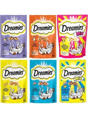 Delixa Dreamies Kedi Ödül Maması Karışık Paket 6X60GR