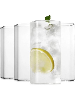 Delixa Orret Home 6 Adet Dikdörtgen Isıya Dayanıklı Borosilikat Trend Meşrubat Bardağı 350 ml Kare Bardak,t