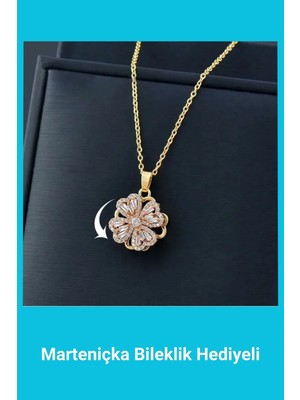 UltraMint Şık Dönen Yonca Kolye, Sevgililer Günü Için Zarif Takı