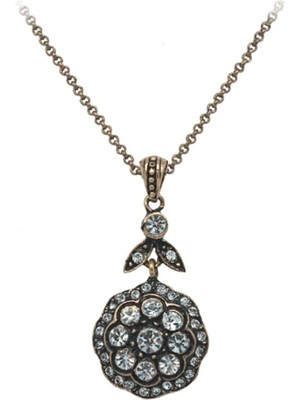 UltraMint Papatya Tasarımlı Taşlı Elmas Montur Kolye Sevgiliye Hediye