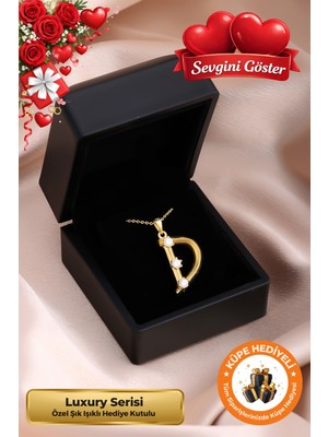 UltraMint Işıklı Balon Harfli Gümüş Kaplama Kolye, Sevgililer Günü Hediye