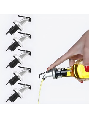 Delixa Kanji 5'li Sızdırmaz Yağdanlık ve Şişe Tıpası Seti – Damlama Yapmaz Paslanmaz Uçlu Yağ Sirke Şarap D