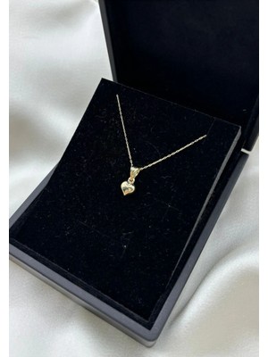 UltraMint 14 Ayar Altın Kalp Kolye Ucu, Sevgililer Günü Hediyesi