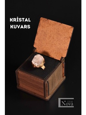 UltraMint Doğal Taş Yüzük, Ahşap Kutulu, Sevgililer Günü ve Yılbaşı Hediyesi