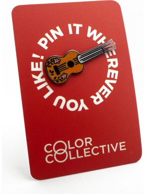 Color Collective Siyah Gümüş Kaplama Gitar Rozet.