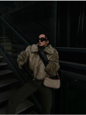 UltraMint Şık Taba Monogram Desenli Baget El, Kol ve Omuz Çantası, Sevgililer Günü Hediye