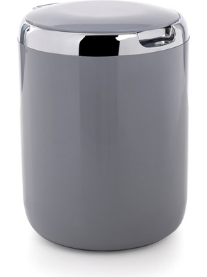 Çöp Kova 3l, Plastik Kapaklı, Kullanışlı ve Dayanıklı Gri Renk