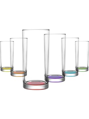 Delixa Liberty Renkli Tabanlı 6'lı Meşrubat Bardağı