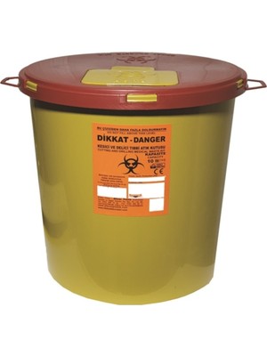 5'li Tıbbi Enfekte Atık Kutusu, 10 Lt, Kesici ve Delici Güvenliğe Uygun