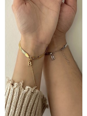 UltraMint Şık Çelik Harfli Çift Bileklikler, Sevgi ve Özel Günler Için