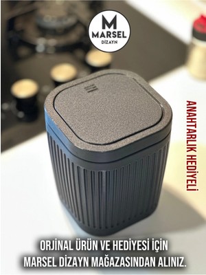 Şık Masaüstü Çöp Kutusu, Siyah, 15CM, Açılır-Kapanır, Çok Amaçlı