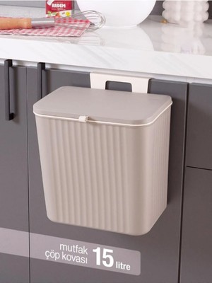 Çok Amaçlı Mutfak Tezgah Üstü ve Dolap Askılı 15 Litre Çöp Kovası