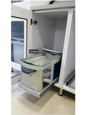 Paslanmaz Çelik Raylı Çöp Kovası, Şık ve Dayanıklı S 2574 Kısa Boylu