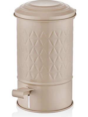 Prizma Banyo Çöp Kovası, Karamel Renk, 5 Lt, Şık ve Kullanışlı Tasarım