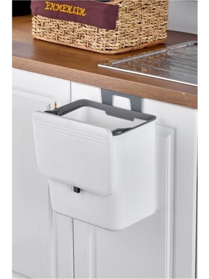 Pratik ve Hijyenik 15L Mutfak Çöp Kovası, Tezgah ve Dolap Içi Askılıkli