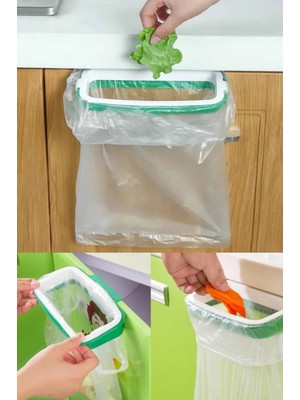 Pratik ve Portatif Çöp Poşeti Tutucu, Dolap Kapağına Takılır