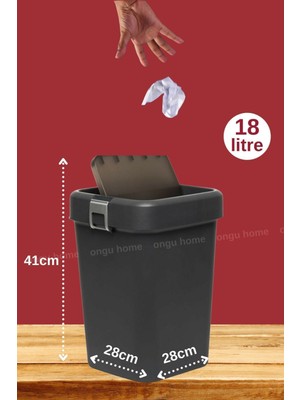 Şık Siyah 18 Litre Çöp Kutusu, Hızlı ve Temiz Atık Yönetimi