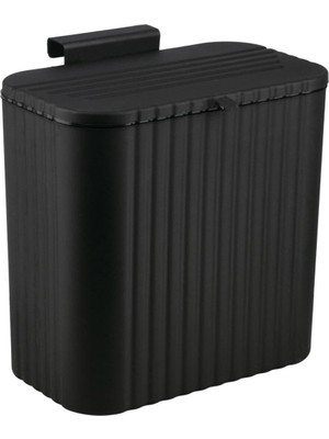 Siyah 12L Mutfak Tezgah Üstü ve Dolap Askılı Çöp Kovası