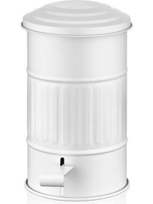 Beyaz 5l Pedallı Küçük Çöp Kovası, Banyo ve Ofis Için Şık ve Fonksiyonel