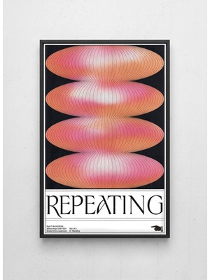 Lamazif Repeating Geometrik Soyut Desen Siyah Çerçeveli Duvar Tablosu 50×70 cm