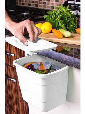 Pratik Beyaz Kapaklı Çöp Kovası, Dolap Için Şık ve Kullanışlı