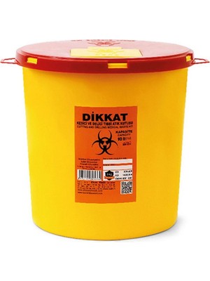 10 Lt Tıbbi Enfekte Atık Kutusu, 5 Adet Set