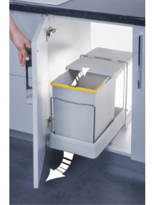 Pratik ve Şık 20+1 Raylı Dolap Içi Çöp Kovası Seti